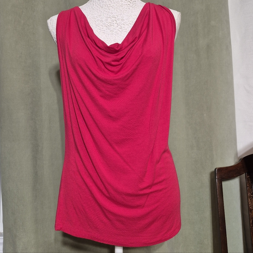 August Silk Red Drape Neck Tank Top - Medium, GUC